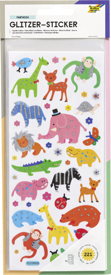 4001868052015 - Folia Glitzersticker Fantasia in Bunt - (L)23 x (B)10 cm