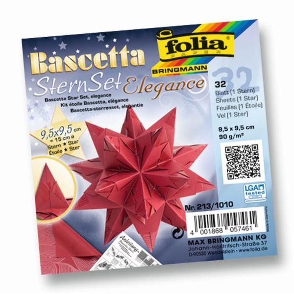 4001868057461 - Bascetta Stern Bastelset Ø 15cm 115g 95x95cm Deep Jungle rot 213 1010 4001868057461 - Bascetta Stern Bastelset Ø 15cm 115g 95x95cm Deep Jungle rot 213 1010