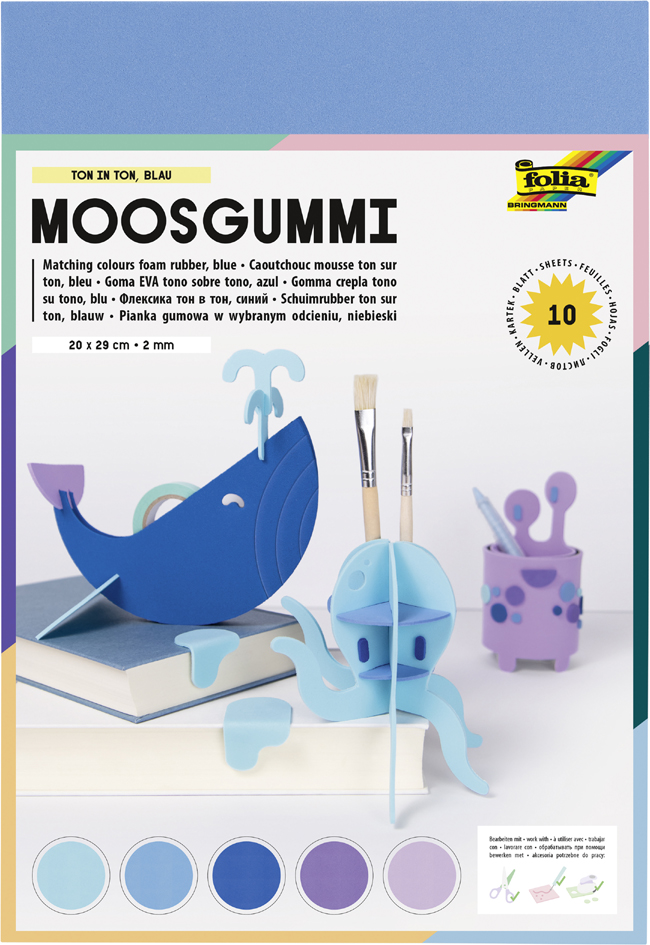 4001868063769 - Moosgummi (B)200 x (H)290 mm TON IN TON MIX blau