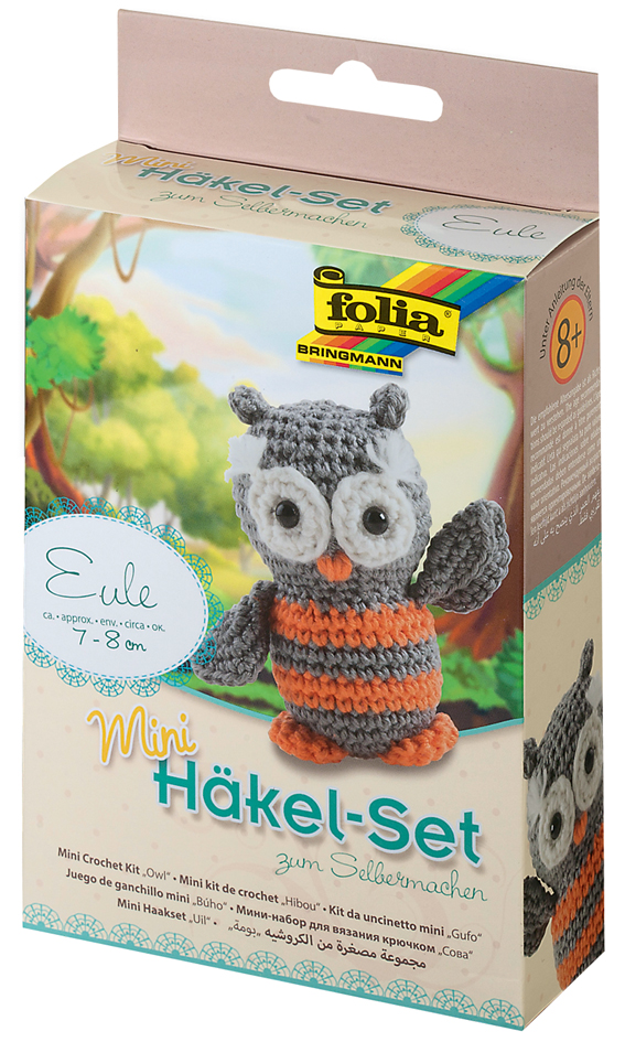 4001868083125 - Folia Mini-Häkelset Eule - ab 8 Jahren