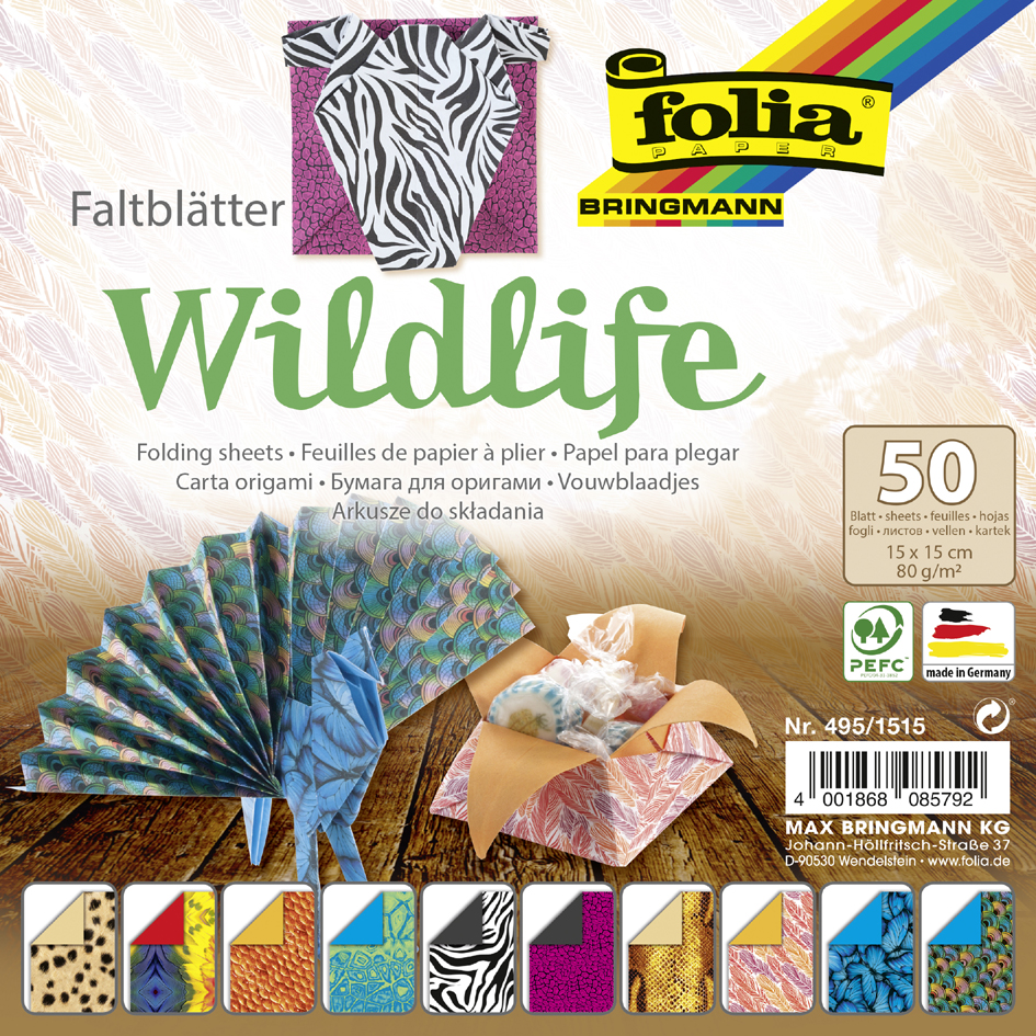 4001868085792 - Faltblätter Wildlife 150 x 150 mm 80g qm 50 Blatt 4001868085792 - Faltblätter Wildlife 150 x 150 mm 80g qm 50 Blatt
