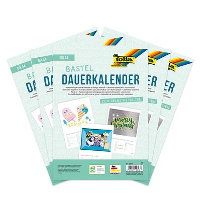 4001868087048 - Bastel-Dauerkalender weiß 21 x 297 cm 5 Stück