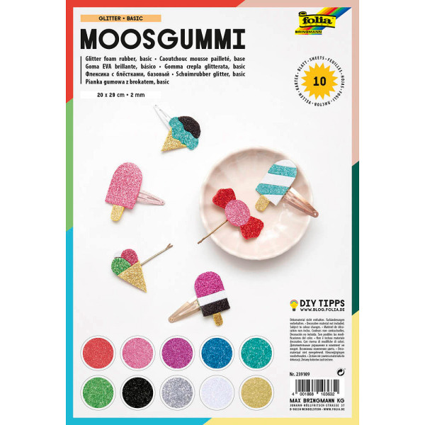 4001868103632 - Glitter-Moosgummi nicht selbstklebend 10 Blatt