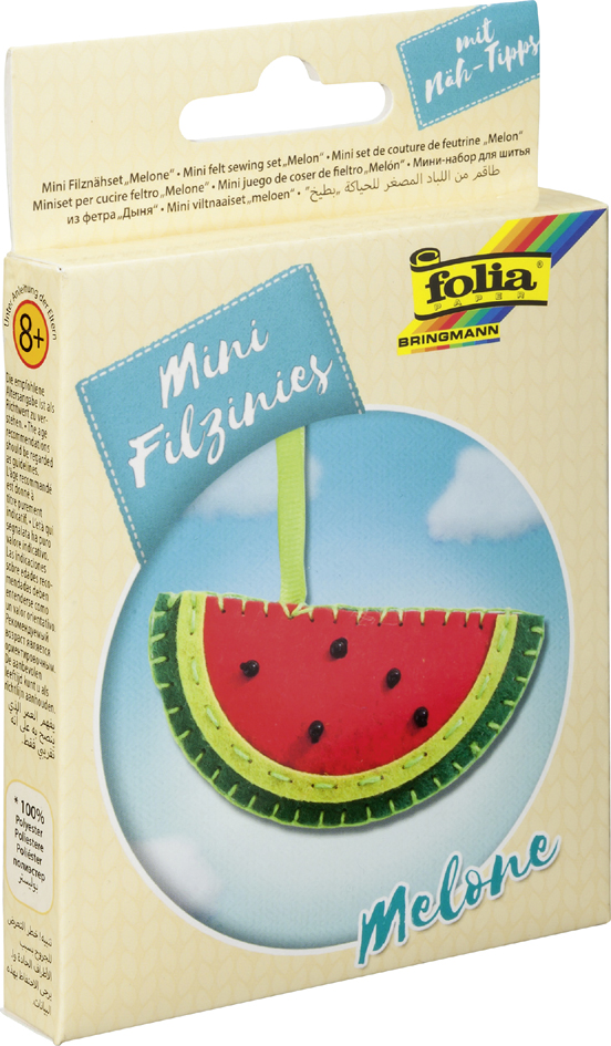 4001868104738 - Mini Filz-Nähset Filzinies 14-teilig Melone