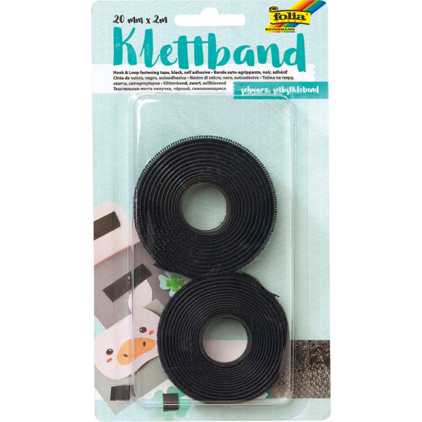 4001868108736 - Klettband 20 mm x 2 m selbstklebend schwarz