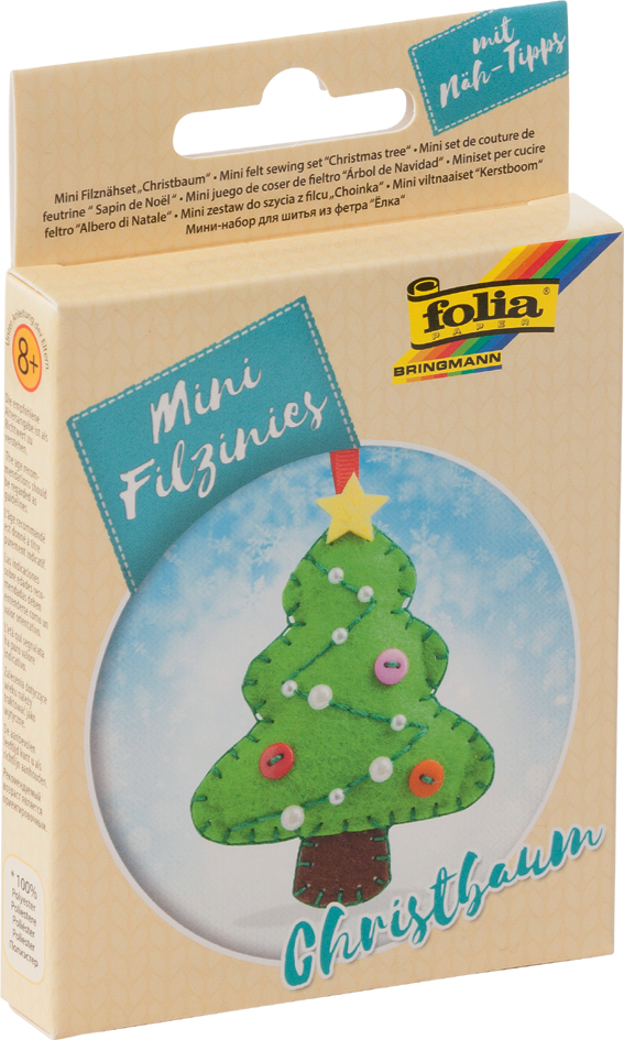 4001868109771 - Mini Filz-Nähset Filzinies 21-teilig Christbaum