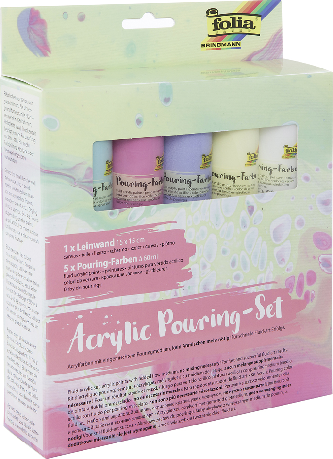 4001868110685 - Acrylic Pouring-Set PASTELL 5 Farben 1 Keilrahmen