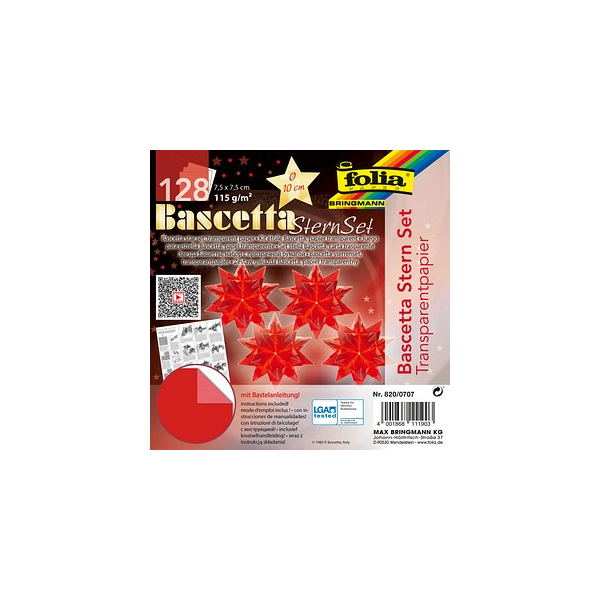 4001868111903 - Faltblätter Bascetta-Stern Mini rot Bascetta-Stern-Set 4001868111903 folia 128 Blatt