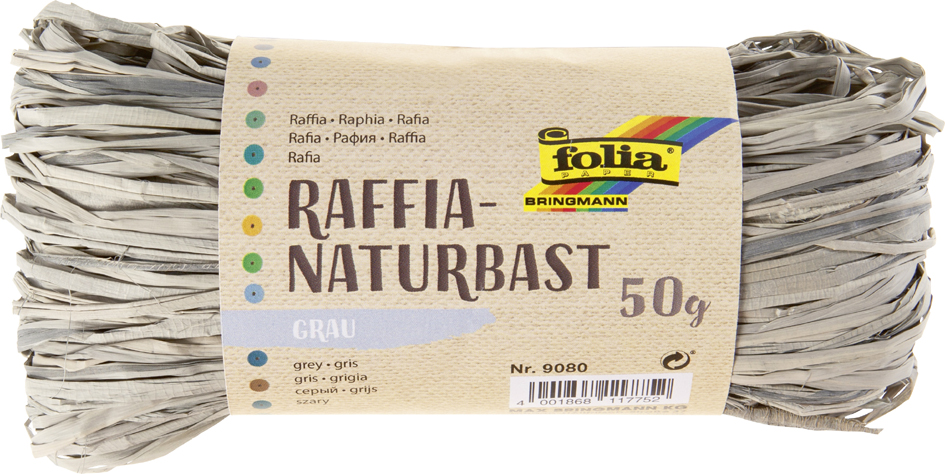 4001868117752 - Raffia-Naturbast 50 g grau