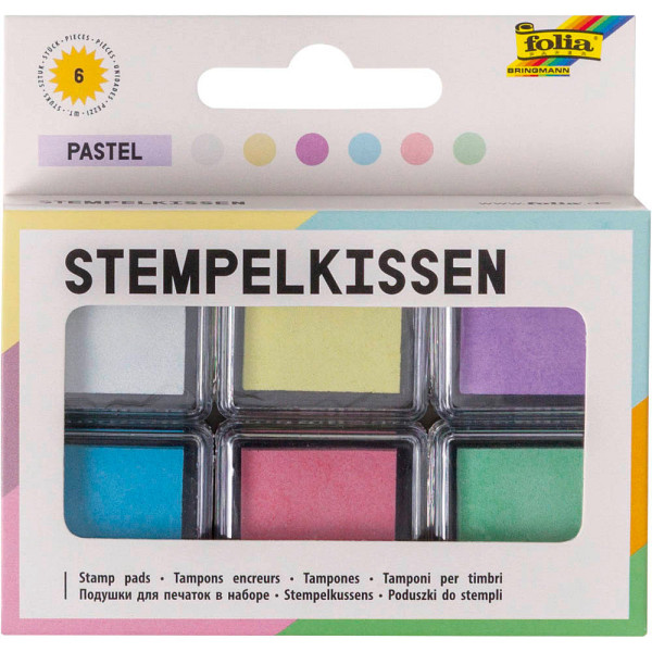 4001868119404 - Stempelkissen pastell weiß hellgelb flieder hellblau rosa hellgün 6x 24 x 24 cm