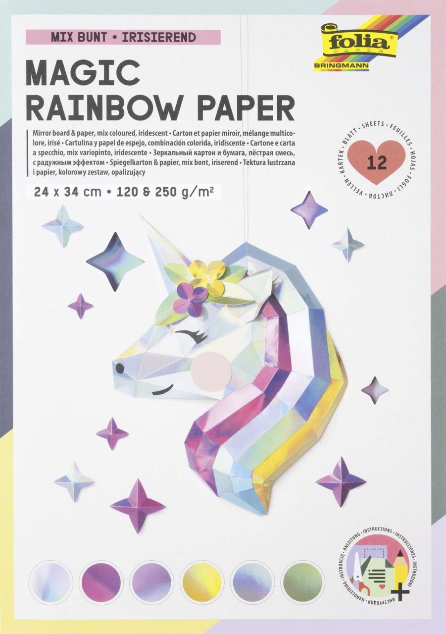 4001868125993 - Tonpapier Magic Rainbow Paper farbsortiert 120  250 gqm 12 Blatt 4001868125993 folia 12 Blatt