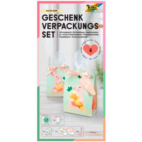 4001868132106 - Geschenktüten Set Easter Bunny hellgrün 115 x 190 cm 6 St