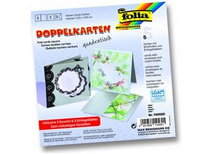 4001868145601 - Glorex Gmbh - Glorex Doppelkarten 135 x 135 cm silber 5 Stück Bastelpapier