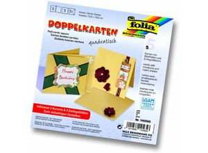 4001868145656 - Glorex Gmbh - Glorex Doppelkarten 135 x 135 cm gold 5 Stück Bastelpapier