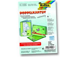 4001868155587 - Glorex Gmbh - Glorex Doppelkarten 105 x 15 cm tannengrün 5 Stück Bastelpapier