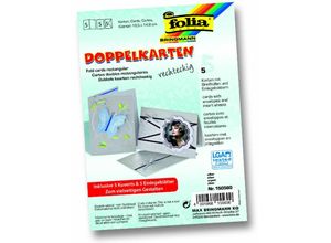 4001868155600 - Glorex Gmbh - Glorex Doppelkarten 105 x 15 cm silber 5 Stück Bastelpapier