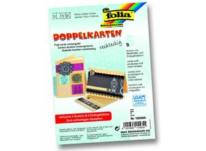 4001868155655 - Glorex Gmbh - Glorex Doppelkarten 105 x 15 cm gold 5 Stück Bastelpapier