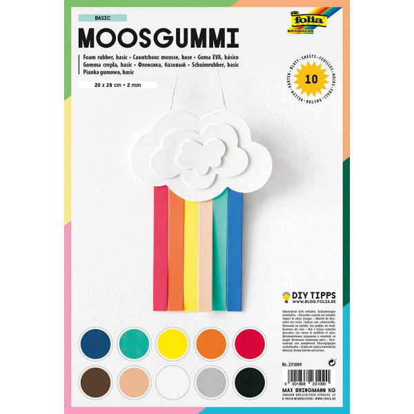 4001868231090 - Moosgummi Basic sortier mehrfarbig 10 Blatt