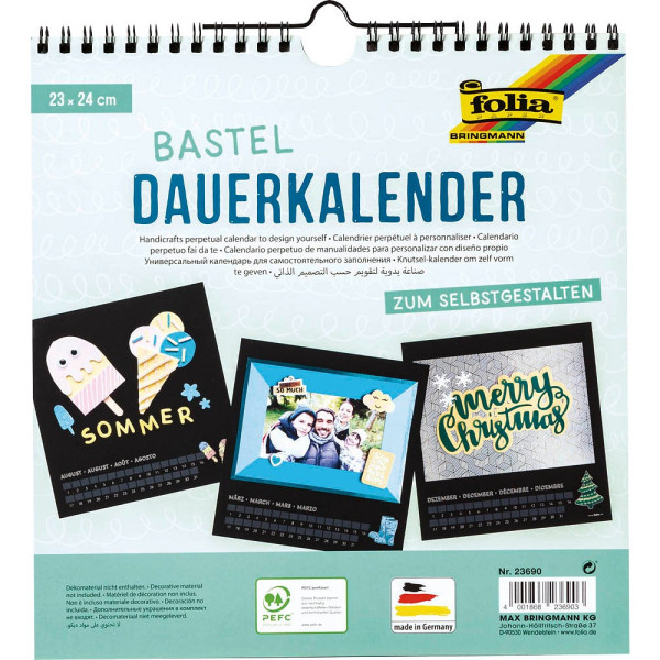 4001868236903 - Bastelkalender 23690 1 Monat   1 Seite 23x24cm Jahresunabhängig 4001868236903 folia