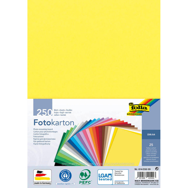 4001868425093 - Fotokarton farbsortiert 300 g qm 4001868425093 folia 250 Blatt