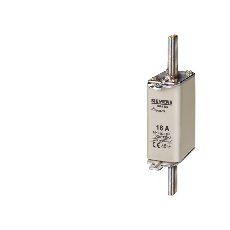 4001869056050 - NH1 SIEMENS AG NH-Sicherungseinsatz NH1 In 250 A gG Un AC 500 V Un DC 440 V 3NA3144 4001869056050