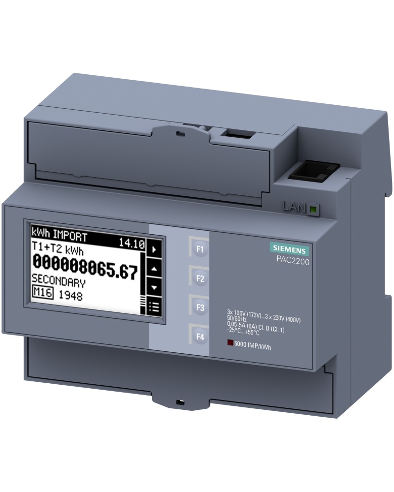 4001869538563 - 7KM2200-2EA30-1JA1 Digitales Hutschienenmessgerät SENTRON Messgerät 7KM PAC2200 3-phasig 5 A Hutschiene Modbus TCP MID