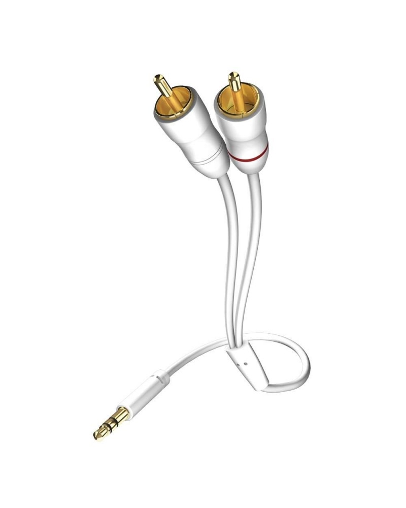 4001985501373 - in-akustik Star MP3 Audio Cable - Audiokabel - RCA x 2 männlich zu Stereo Mini-Klinkenstecker männlich - 5 m - abgeschirmt - weiß