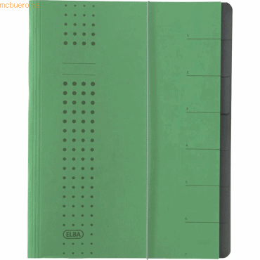 4002030421028 - - Ordnungsmappe chic din A4 320g m² Intensivkarton recycelt Farbe grün 7 Fächer