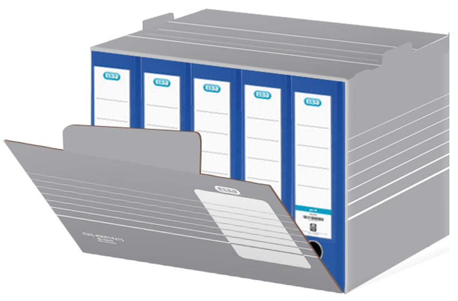 4002030830028 - Archivcontainer tric 400014215 A4 grau weiß innen 455x355x32cm (TxBxH) Pappe 4002030830028 Elba
