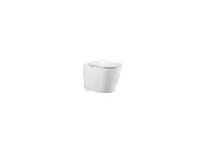 4002071273693 - Hänge WC Set Nakia – Spülrandloses Hygienisches Wand-WC Tiefspüler aus Hochwertiger Sanitärkeramik in Matt Weiß Kompakt Modern inkl Soft-Close WC-Sitz