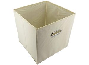 4002148900958 - Aufbewahrungsbox Faltbox beige (elfenbeinfarben) B31cm H31cm T31cm Stoff Aufbewahrungsboxen Faltbox mit Griff