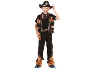 4002162322859 - Cowboy Kostüm für Kinder braun schwarz