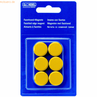 4002390027212 - 10 x Rundmagnet 20mm Durchmesser 03kg Haftkraft VE=6 Stück gelb