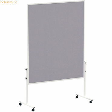 4002390052634 - Moderationstafel Solid 636 56 82 120x150cm Filz + Filz (beidseitig) pinnbar mit Rollen grau + grau