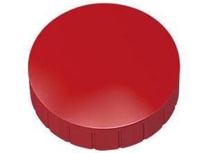4002390054355 - MAUL Magnete MAULsolid Ø 38 mm 25 kg Haftkraft Vielseitiger Magnet mit Gehäuse aus bruchsicherem Kunststoff 1 Packung = 10 Stück Farbe rot