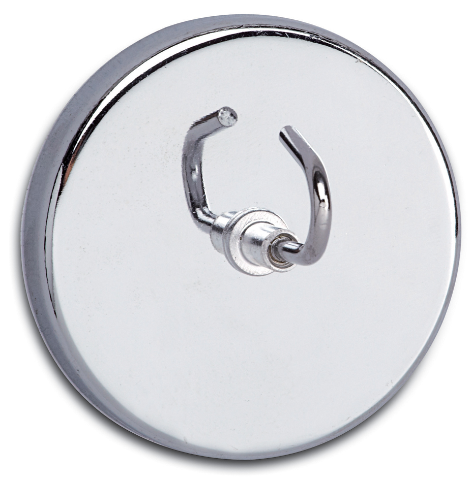 4002390054928 - Magnet (ø x h) 52 mm x 31 mm rund mit Haken Silber 1 St 6155596 - Maul