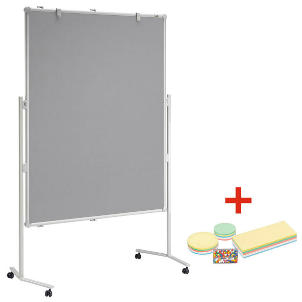 4002390059985 - AKTION MAUL Moderationswand MAULpro 1200 x 1500 cm grau + GRATIS Moderations-Starter-Set bestehend aus je 120 Moderationskarten Ø 95 cm Ø 135 cm 95 x 200 cm 200 Signal-Nadeln