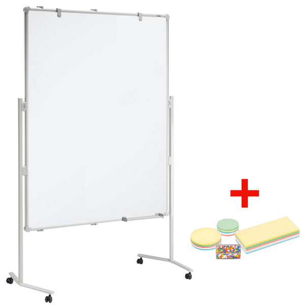 4002390060004 - AKTION MAUL Moderationswand MAULpro 1200 x 1500 cm blau weiß + GRATIS Moderations-Starter-Set bestehend aus je 120 Moderationskarten Ø 95 cm Ø 135 cm 95 x 200 cm 200 Signal-Nadeln