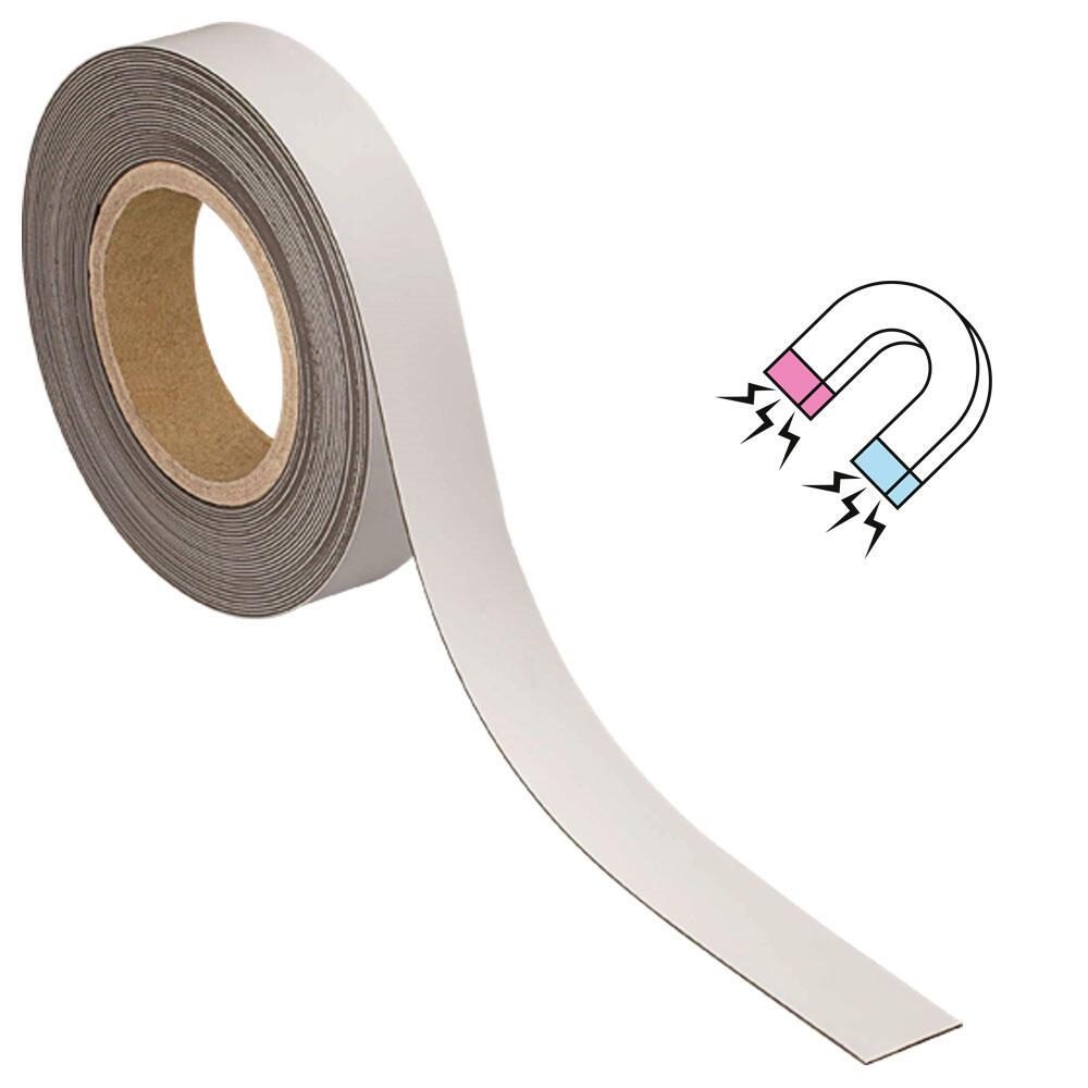 4002390063296 - MAUL Magnetband 30 mm x 10 m Dicke 1 mm weiß beschriftbares Kennzeichnungsband Non-Permanent-Marker - 1 Stück (6524502)