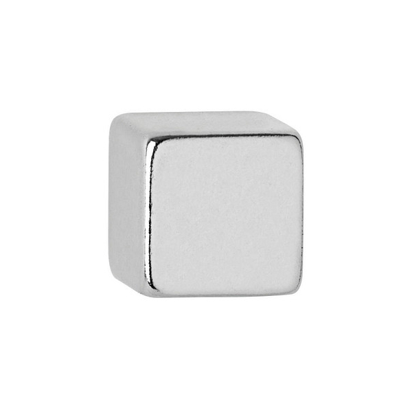 4002390083447 - Neodym-Würfelmagnet 10x10mm 3800g hellsilber VE=10 Stück