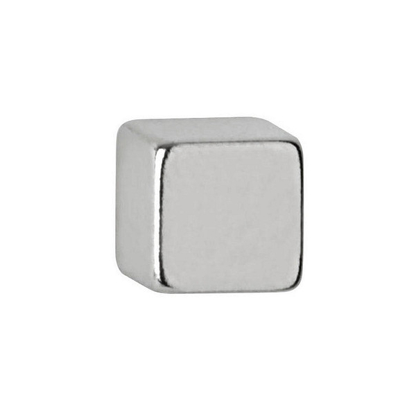 4002390083478 - Neodym-Würfelmagnet 5x5mm 1100g hellsilber VE=10 Stück