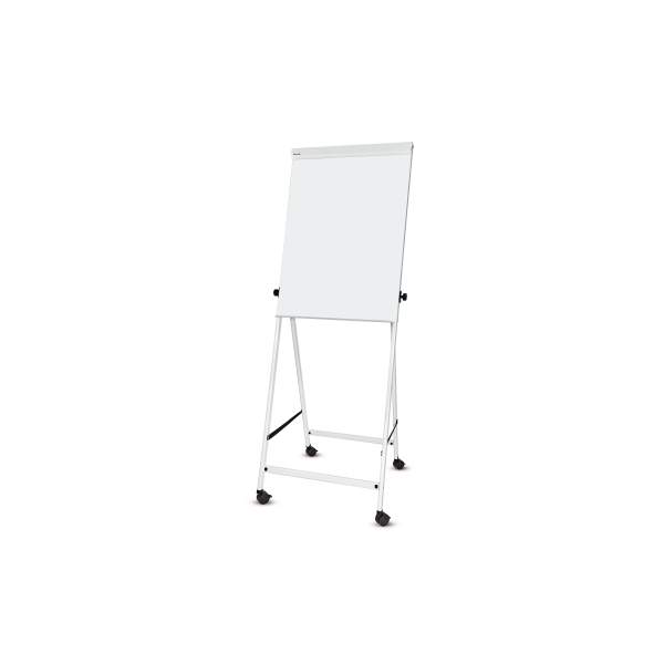 4002390087506 - Flipchart MAUL office Tafel B 70 x H 100 mm inkl Ablageschale stufenlos höhenverstellbar Vierbein feststellbare Doppelrollen weiß