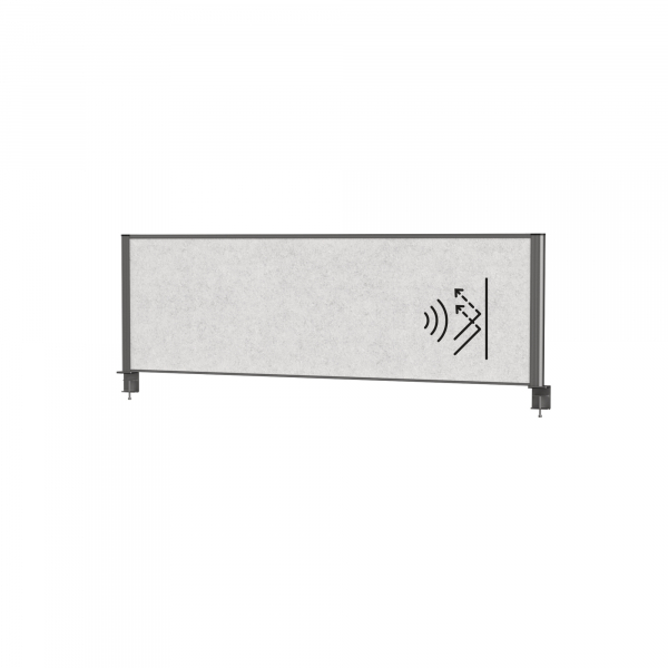 4002390090223 - MAUL Tisch-Trennwand MAULconnecto Akustikvlies 4000 g m² Aluminiumprofil B 1600 x H 500 mm Akustik hellgrau anthrazit