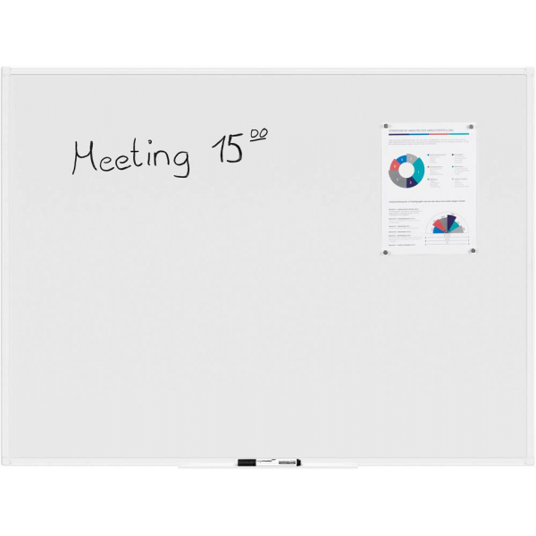 4002390093866 - MAUL Whiteboard MAULprimo im Hoch- Querformat nutzbar magnethaftend Ablageschale H 900 x B 1200 mm Stahlblech kunststoffbeschichtet weiß