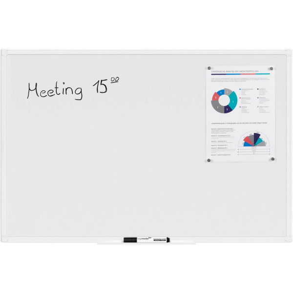 4002390093880 - MAUL Whiteboard MAULprimo im Hoch- Querformat nutzbar magnethaftend Ablageschale H 600 x B 900 mm Stahlblech kunststoffbeschichtet weiß