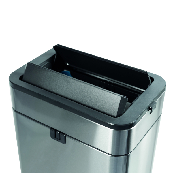 4002390095877 - MAUL Tret-Abfallbehälter MAULwing 40l Edelstahl Doppeldeckel