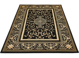 4002398024176 - Teppich LUXOR LIVING Kendra Teppiche Gr B L 160 cm x 235 cm 9 mm 1 St schwarz (creme schwarz) Esszimmerteppiche Orient-Optik Wohnzimmer