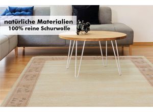 4002398047304 - Wollteppich LUXOR LIVING Adour Teppiche Gr B L 40 cm x 60 cm 18 mm 1 St beige (creme) Schurwollteppiche