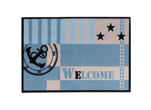 4002398047434 - Fußmatte Metopolita Welcome blue 39 x 58 cm