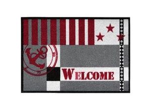 4002398047441 - Fußmatte Metopolita Welcome red black 39 x 58 cm